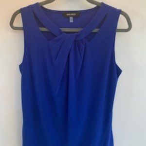 Nine West Royal Blue Sleeveless Blouse Size Small